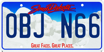SD license plate 0BJN66