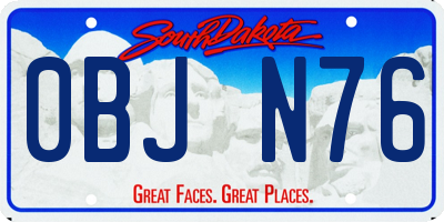 SD license plate 0BJN76