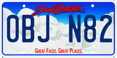 SD license plate 0BJN82