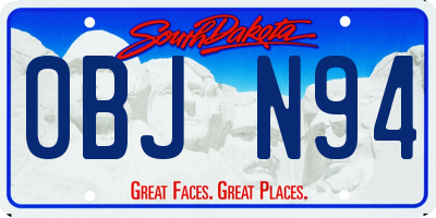 SD license plate 0BJN94