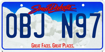 SD license plate 0BJN97