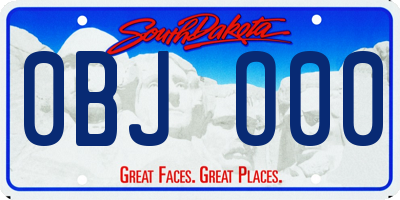 SD license plate 0BJO00