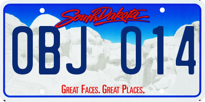 SD license plate 0BJO14