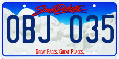SD license plate 0BJO35