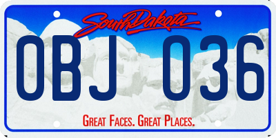 SD license plate 0BJO36