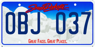 SD license plate 0BJO37