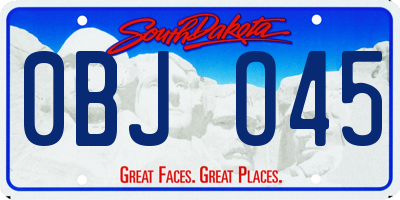 SD license plate 0BJO45