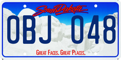 SD license plate 0BJO48