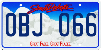 SD license plate 0BJO66