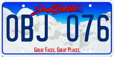 SD license plate 0BJO76