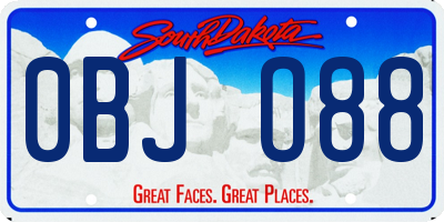 SD license plate 0BJO88
