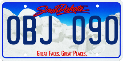 SD license plate 0BJO90