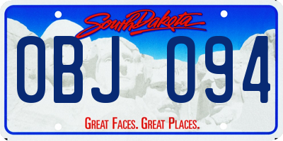 SD license plate 0BJO94