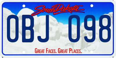 SD license plate 0BJO98