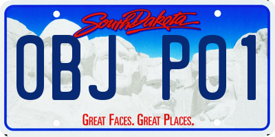 SD license plate 0BJP01