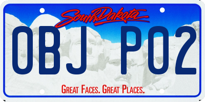 SD license plate 0BJP02
