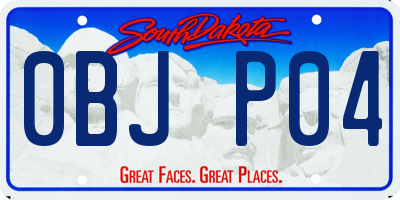 SD license plate 0BJP04