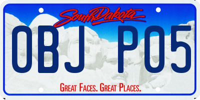 SD license plate 0BJP05