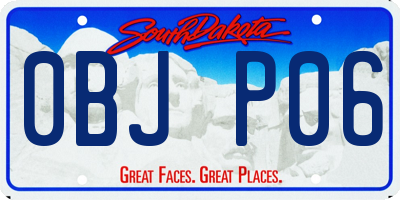 SD license plate 0BJP06