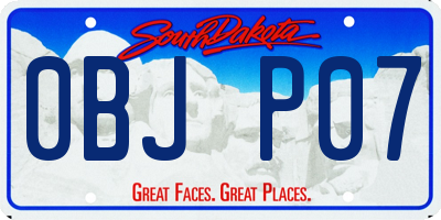 SD license plate 0BJP07