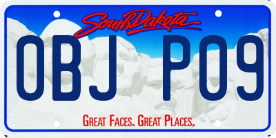 SD license plate 0BJP09