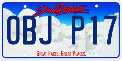 SD license plate 0BJP17