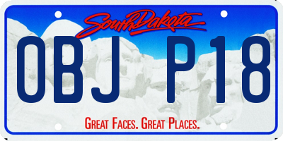 SD license plate 0BJP18