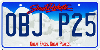 SD license plate 0BJP25