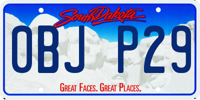 SD license plate 0BJP29