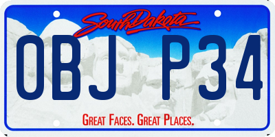 SD license plate 0BJP34