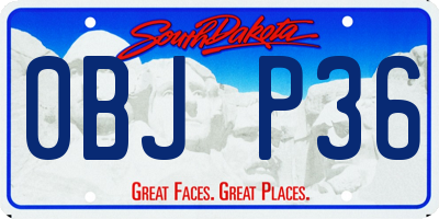 SD license plate 0BJP36