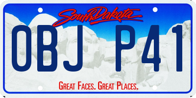 SD license plate 0BJP41