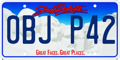 SD license plate 0BJP42