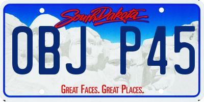 SD license plate 0BJP45