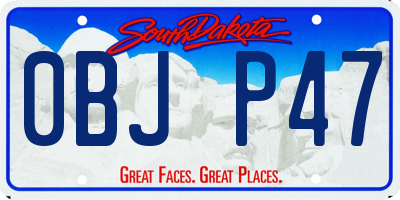 SD license plate 0BJP47