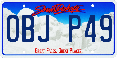 SD license plate 0BJP49