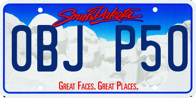 SD license plate 0BJP50