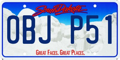 SD license plate 0BJP51
