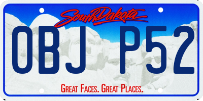 SD license plate 0BJP52