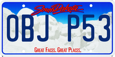 SD license plate 0BJP53