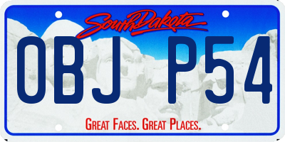 SD license plate 0BJP54