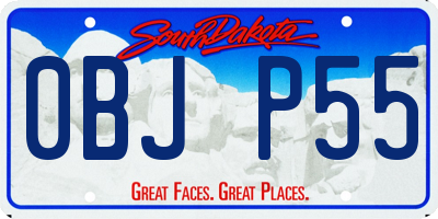 SD license plate 0BJP55