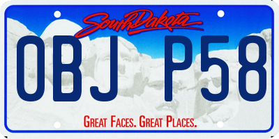 SD license plate 0BJP58
