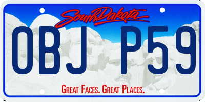 SD license plate 0BJP59