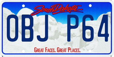 SD license plate 0BJP64