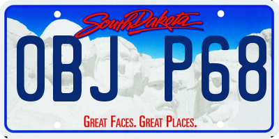 SD license plate 0BJP68