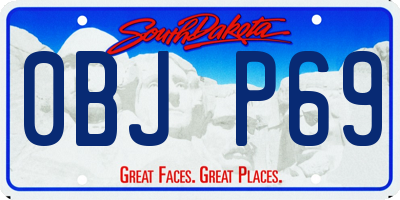 SD license plate 0BJP69