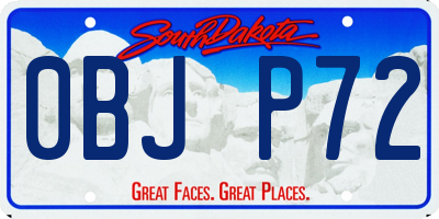 SD license plate 0BJP72