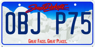SD license plate 0BJP75