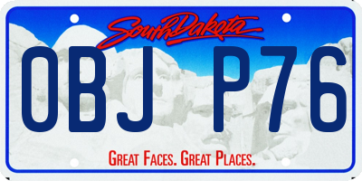 SD license plate 0BJP76